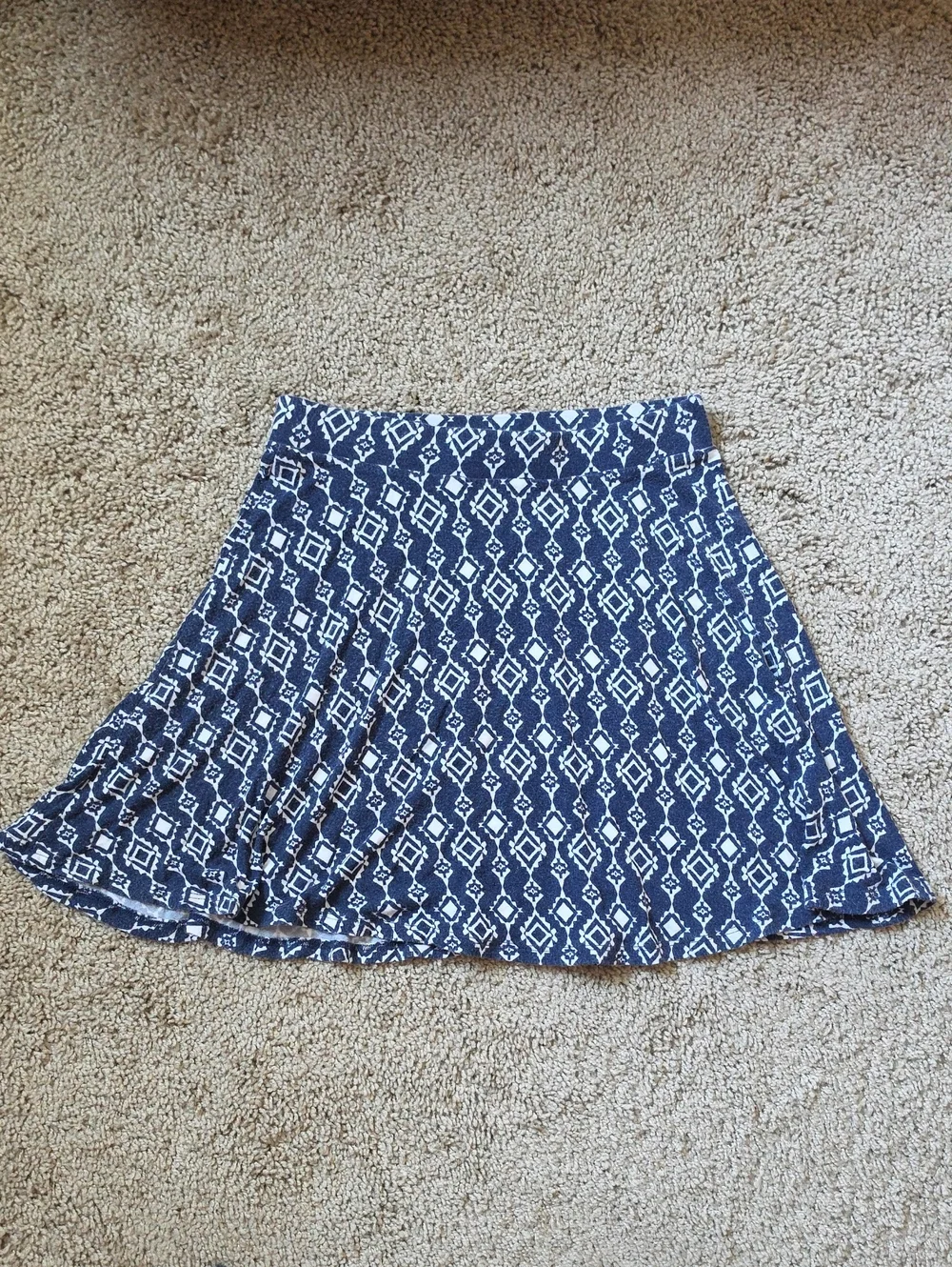 Rue21 Navy & White Printed Skater Skirt